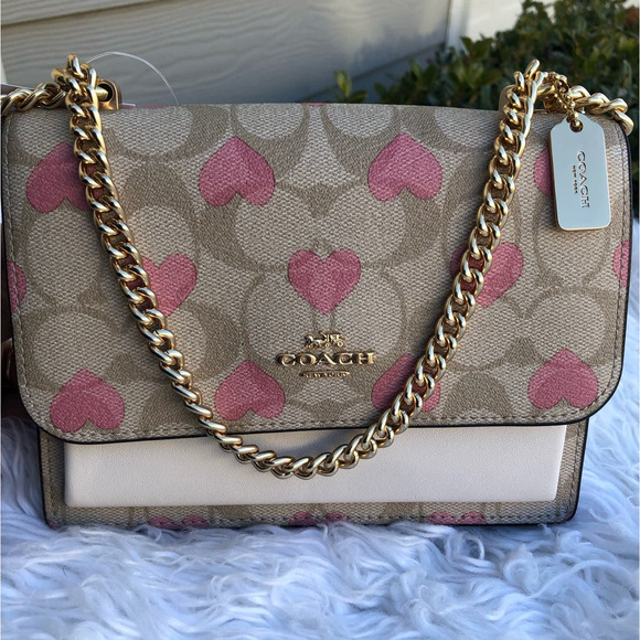 Last one COACH MINI KLARE CROSSBODY IN SIGNATURE CANVAS WITH HEART PRINT - Picture 3 of 12